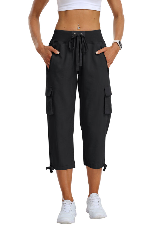 Women's loose casual quick drying travel cargo capri pants