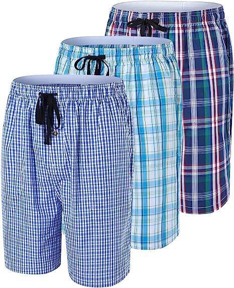 Men's 3-Pack Woven Pajama Shorts - morefiz