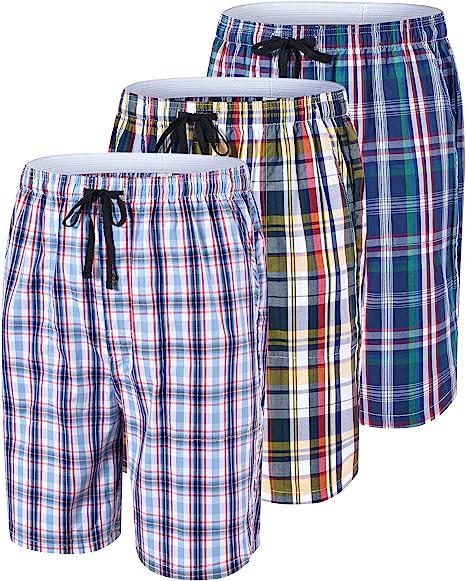 Men's 3-Pack Woven Pajama Shorts - morefiz